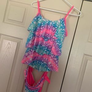 justice multi colored beach themed two piece